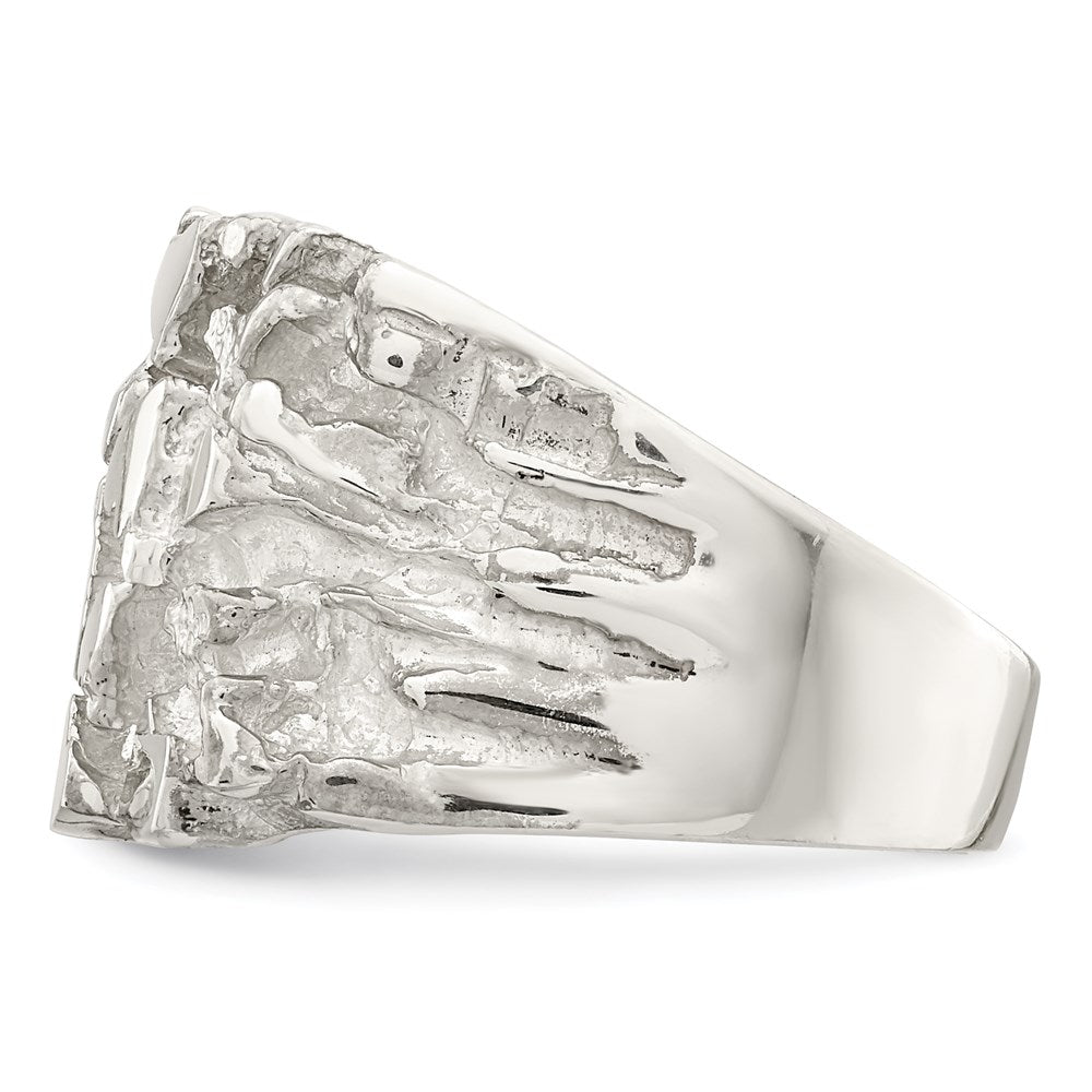 Sterling Silver Men'S Nugget Ring