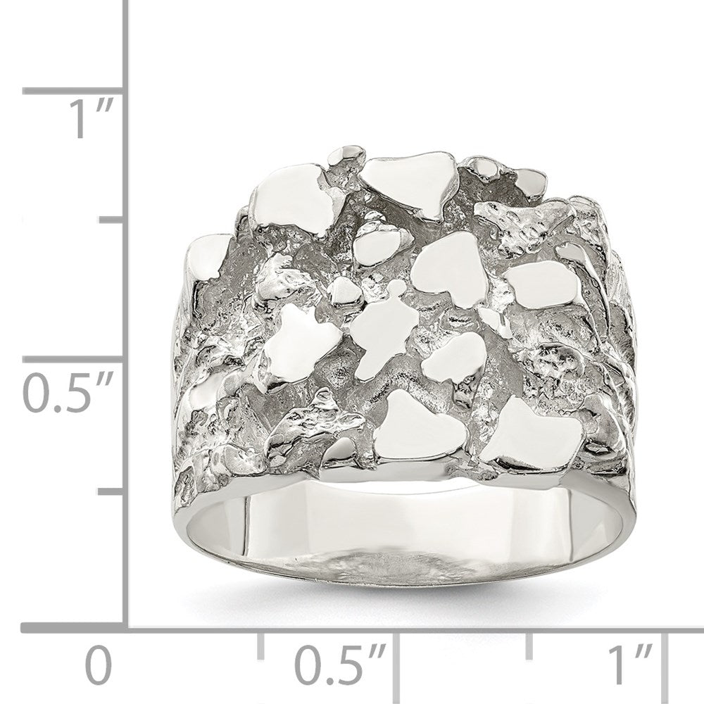 Sterling Silver Men'S Nugget Ring