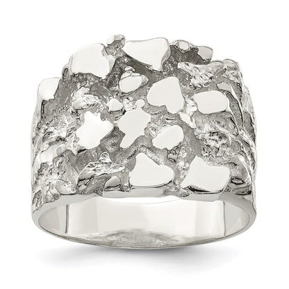 Sterling Silver Men'S Nugget Ring