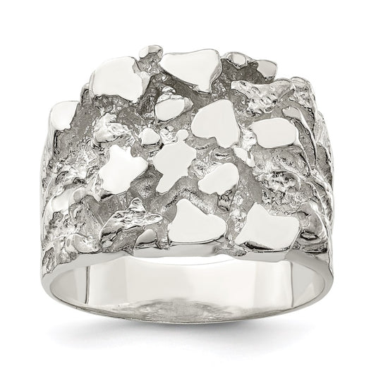 Sterling Silver Men'S Nugget Ring
