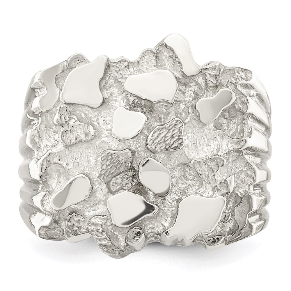 Sterling Silver Men'S Nugget Ring