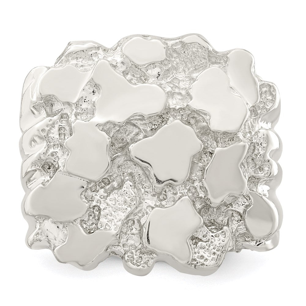 Sterling Silver Men'S Nugget Ring