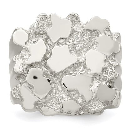 Sterling Silver Men'S Nugget Ring