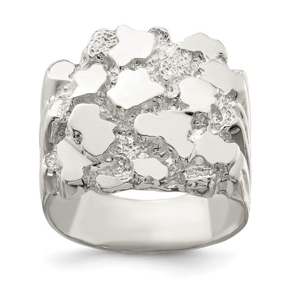 Sterling Silver Men'S Nugget Ring