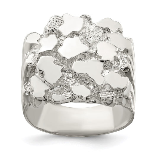 Sterling Silver Men'S Nugget Ring