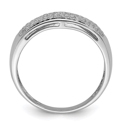 Sterling Silver Rhodium Plated Diamond Ladies Band