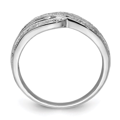 Sterling Silver Rhodium Plated Diamond Ring