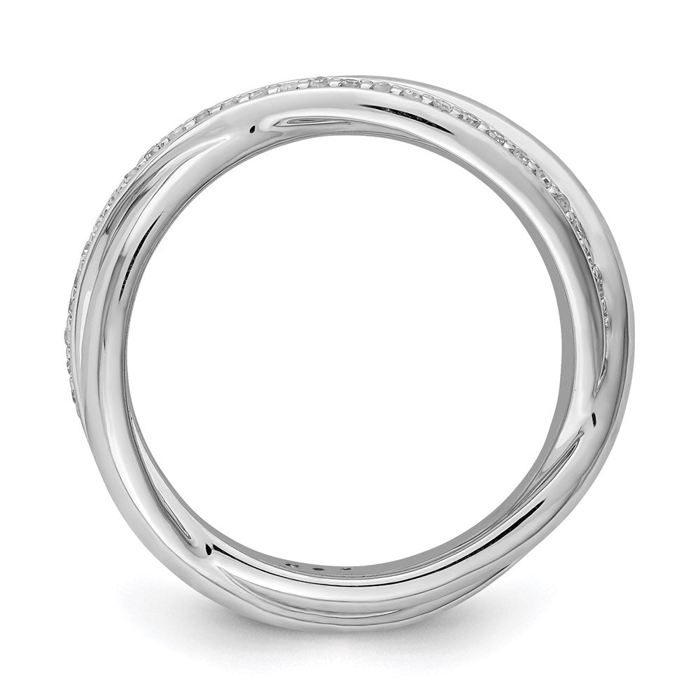 Sterling Silver Rhodium Diamond Band