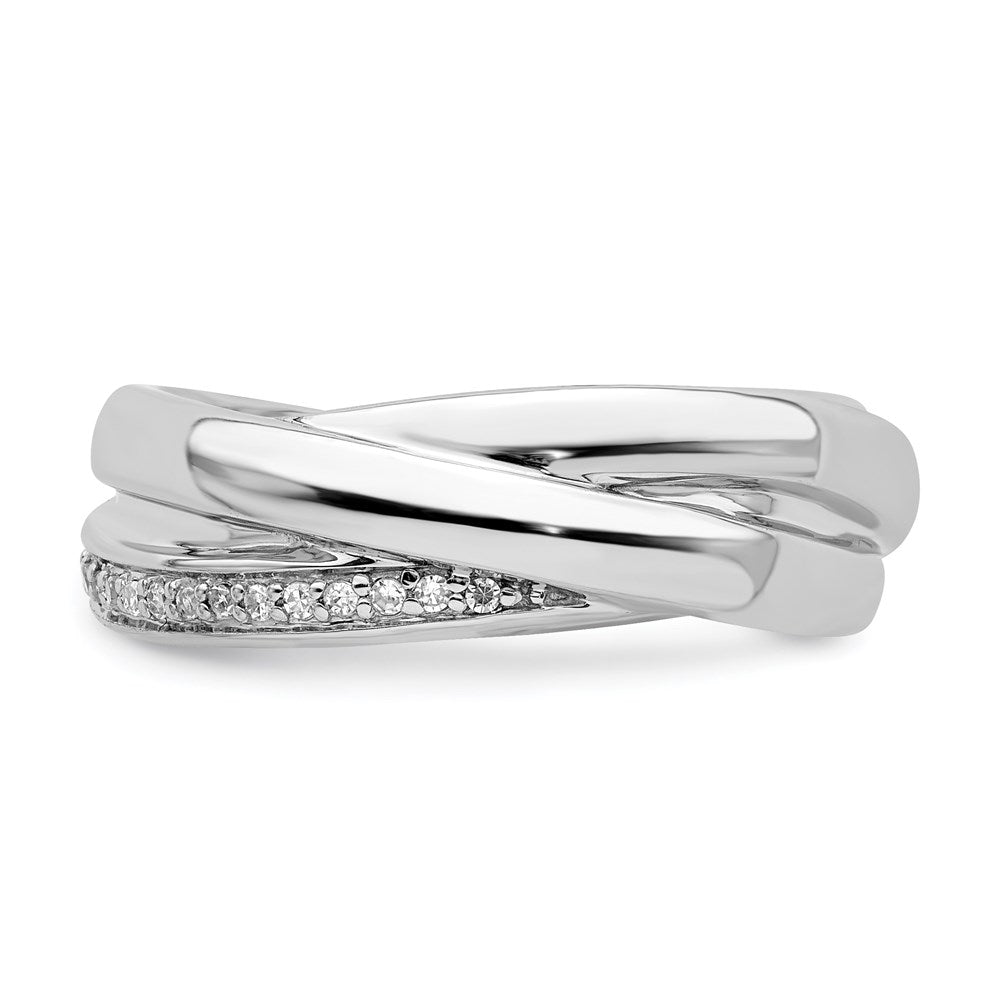 Sterling Silver Rhodium Diamond Band