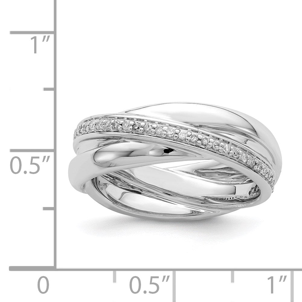 Sterling Silver Rhodium Diamond Band