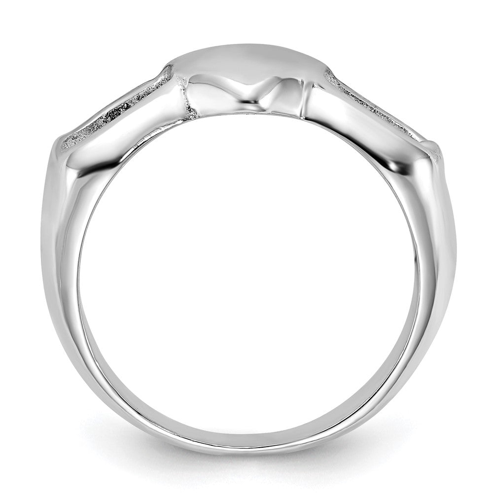 Sterling Silver Polished Hearts Ring