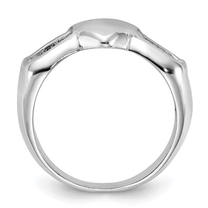 Sterling Silver Polished Hearts Ring