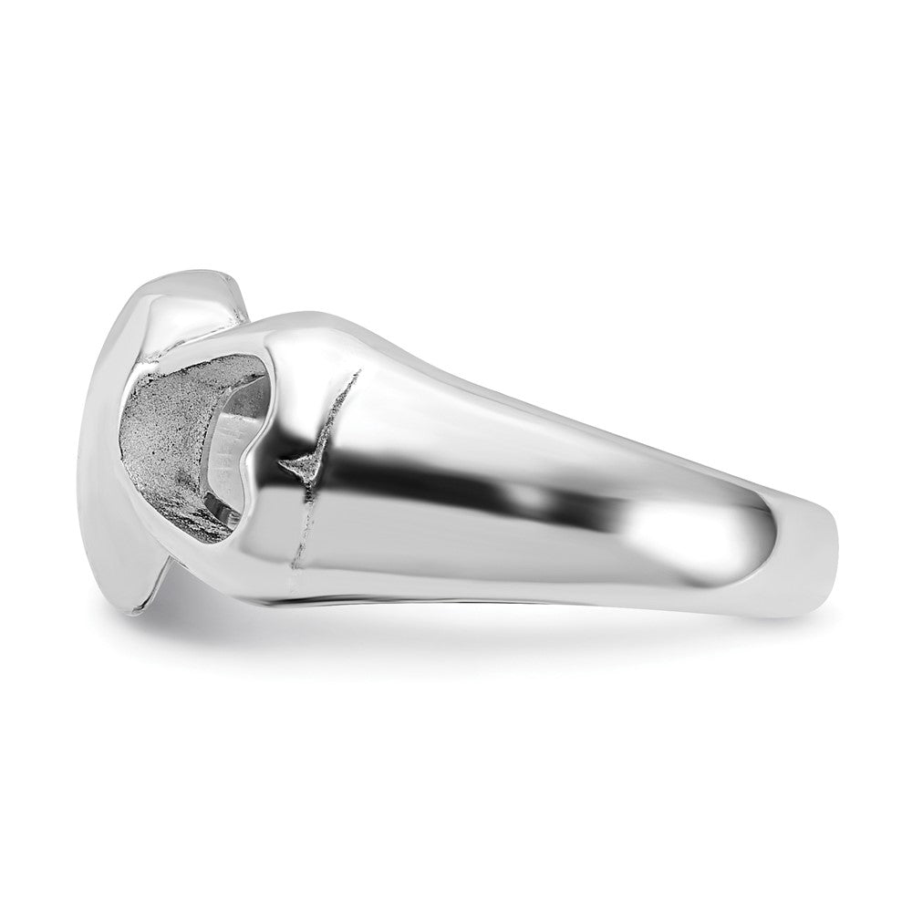 Sterling Silver Polished Hearts Ring