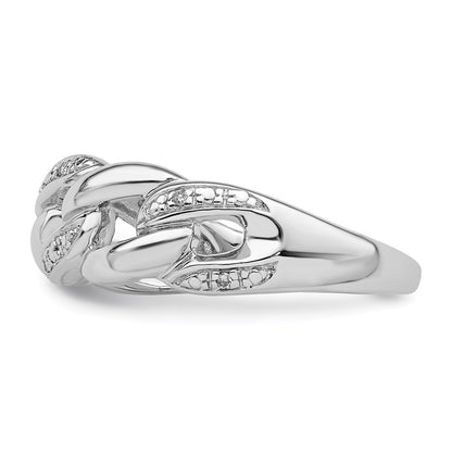 Sterling Silver Rhodium Plated Diamond Ring