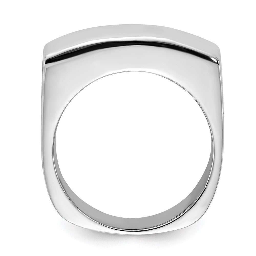 Sterling Silver Polished Square Domed Ring