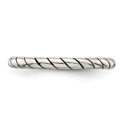 Sterling Silver Stackable Twist Ring