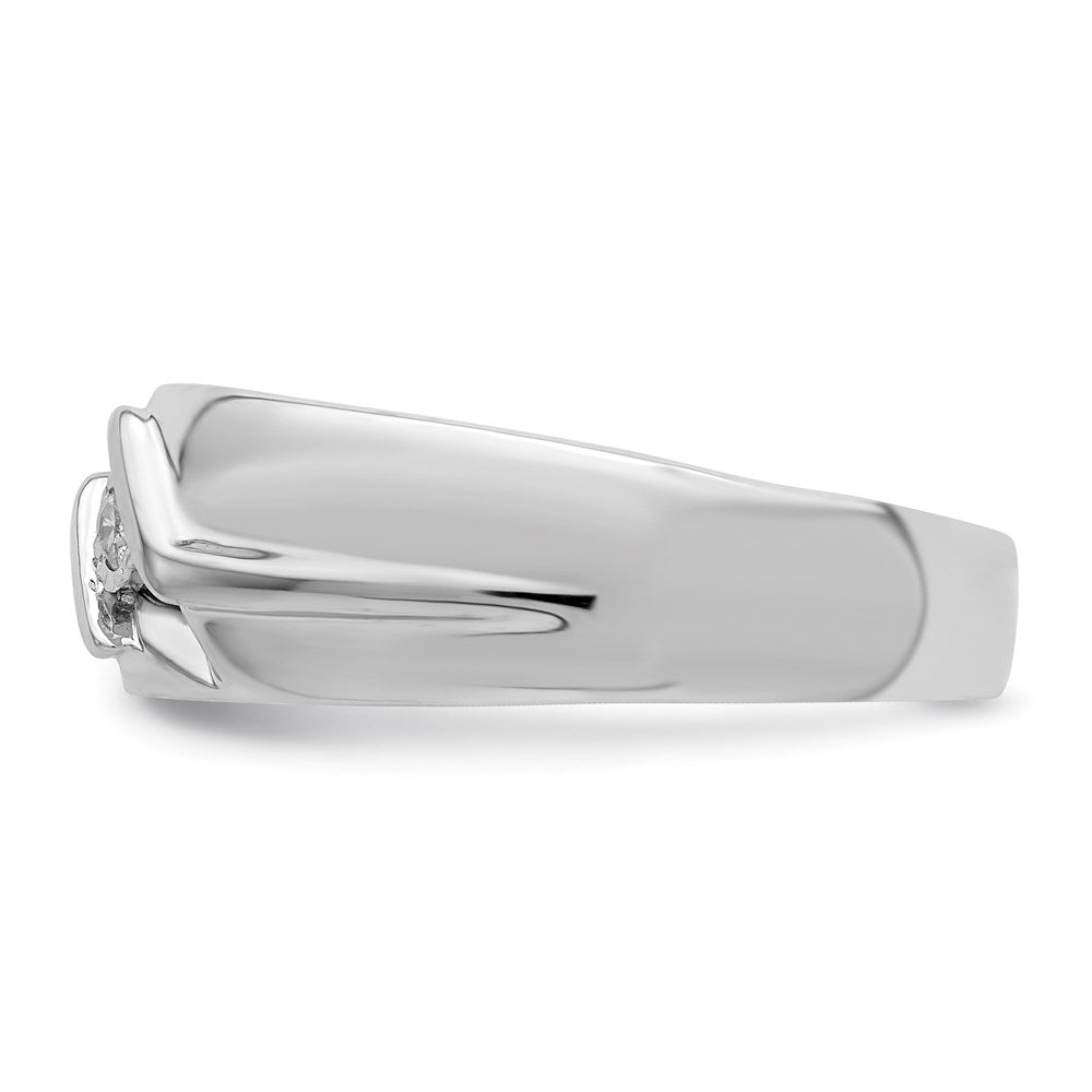Sterling Silver Rhodium Plated Diamond Men'S Ring