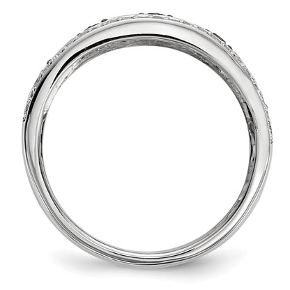 Sterling Silver Black/White Diamond Ring