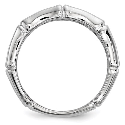 Sterling Silver White Night Rhodium Plated Black Diamond Men'S Ring
