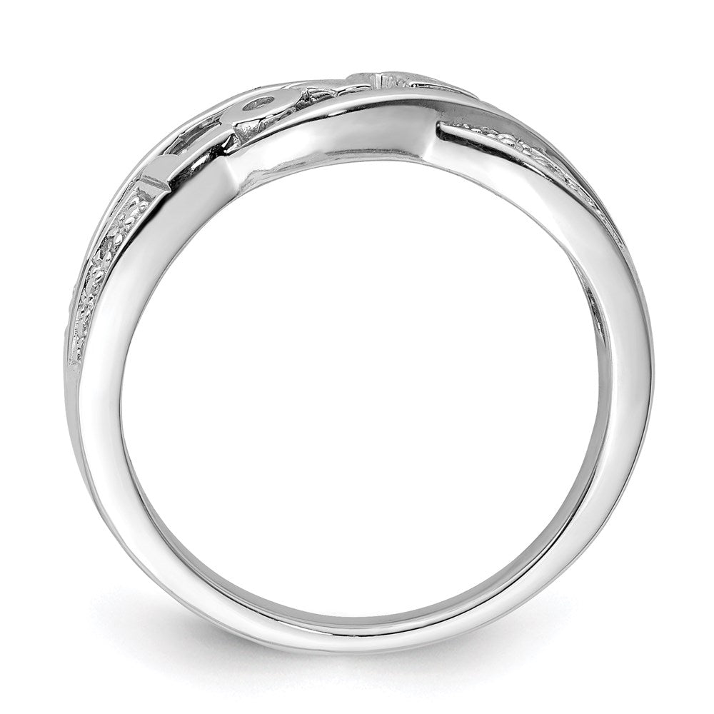 Sterling Silver Rhodium Plated Diamond Love Ring
