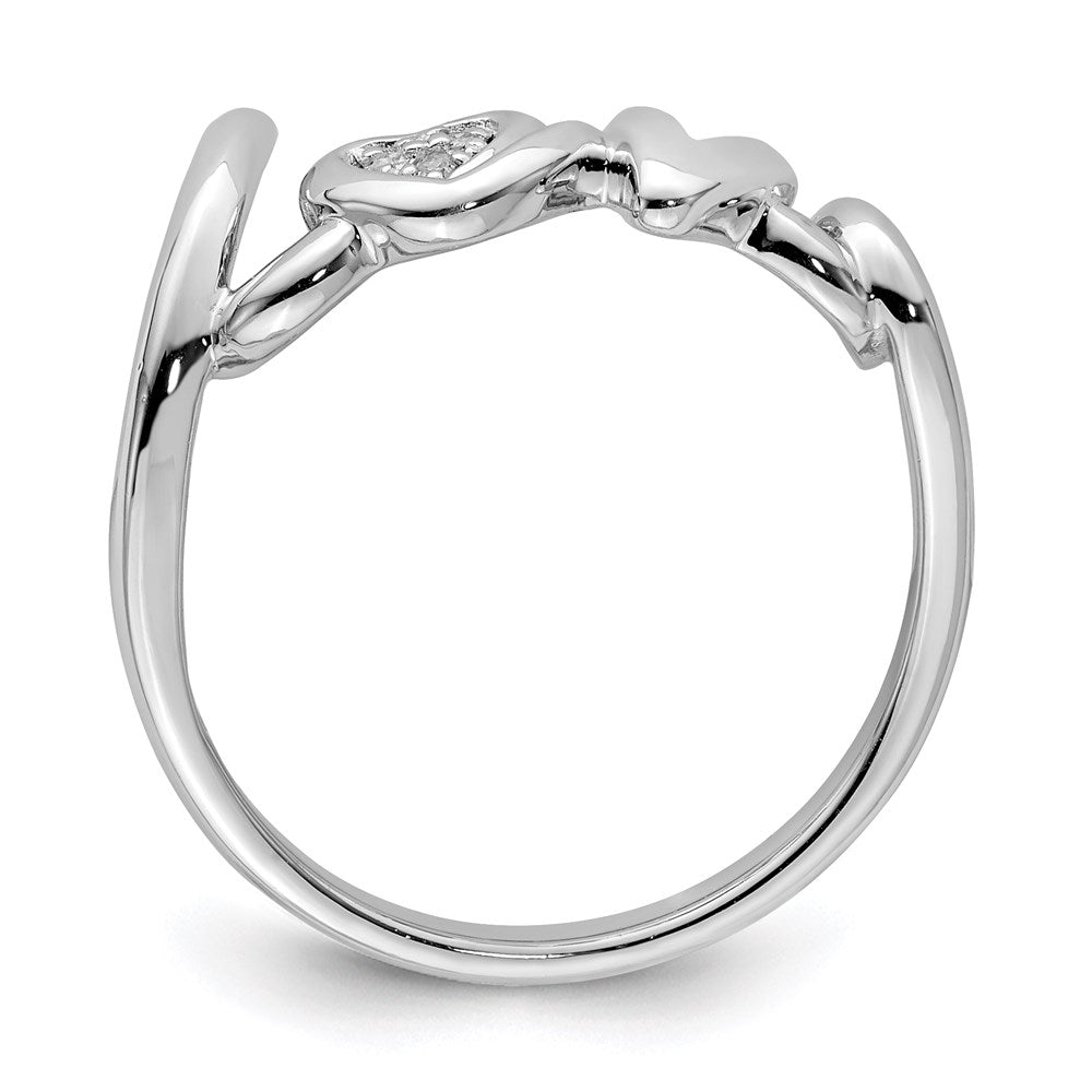 Sterling Silver Rhodium Plated Diamond Love Ring