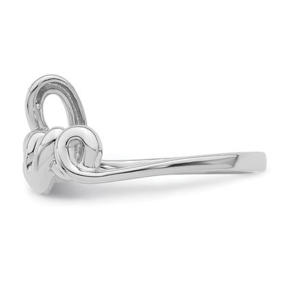 Sterling Silver Rhodium Plated Diamond Love Ring