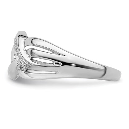 Sterling Silver Rhodium Plated Diamond Ring