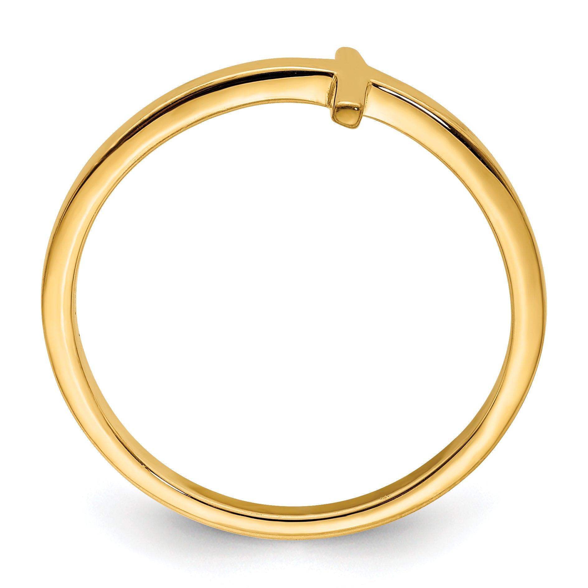 Sterling Silver Yellow Gold Plated Sideways Cross Ring