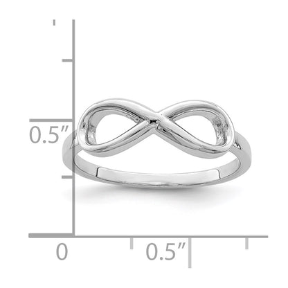 Sterling Silver Rhodium Plated Infinity Ring