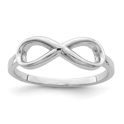 Sterling Silver Rhodium Plated Infinity Ring