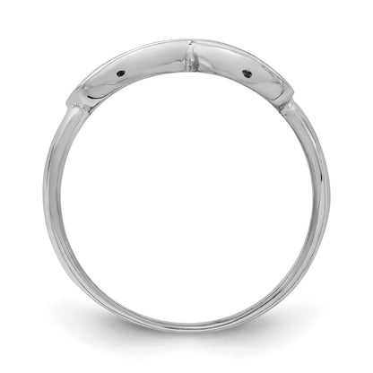 Sterling Silver Rhodium Plated Overlap Infinity Ring