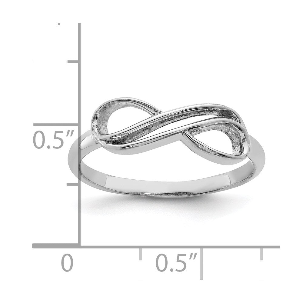 Sterling Silver Rhodium Plated Overlap Infinity Ring