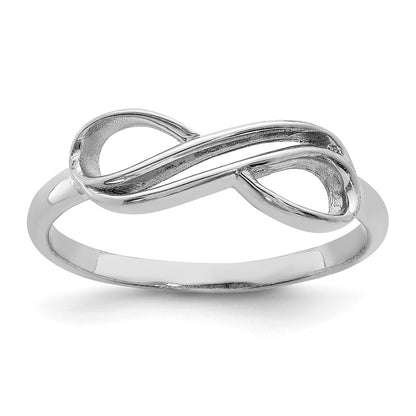 Sterling Silver Rhodium Plated Overlap Infinity Ring