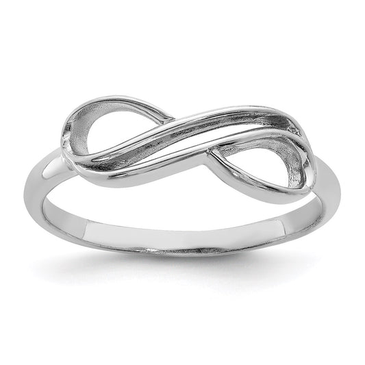 Sterling Silver Rhodium Plated Overlap Infinity Ring