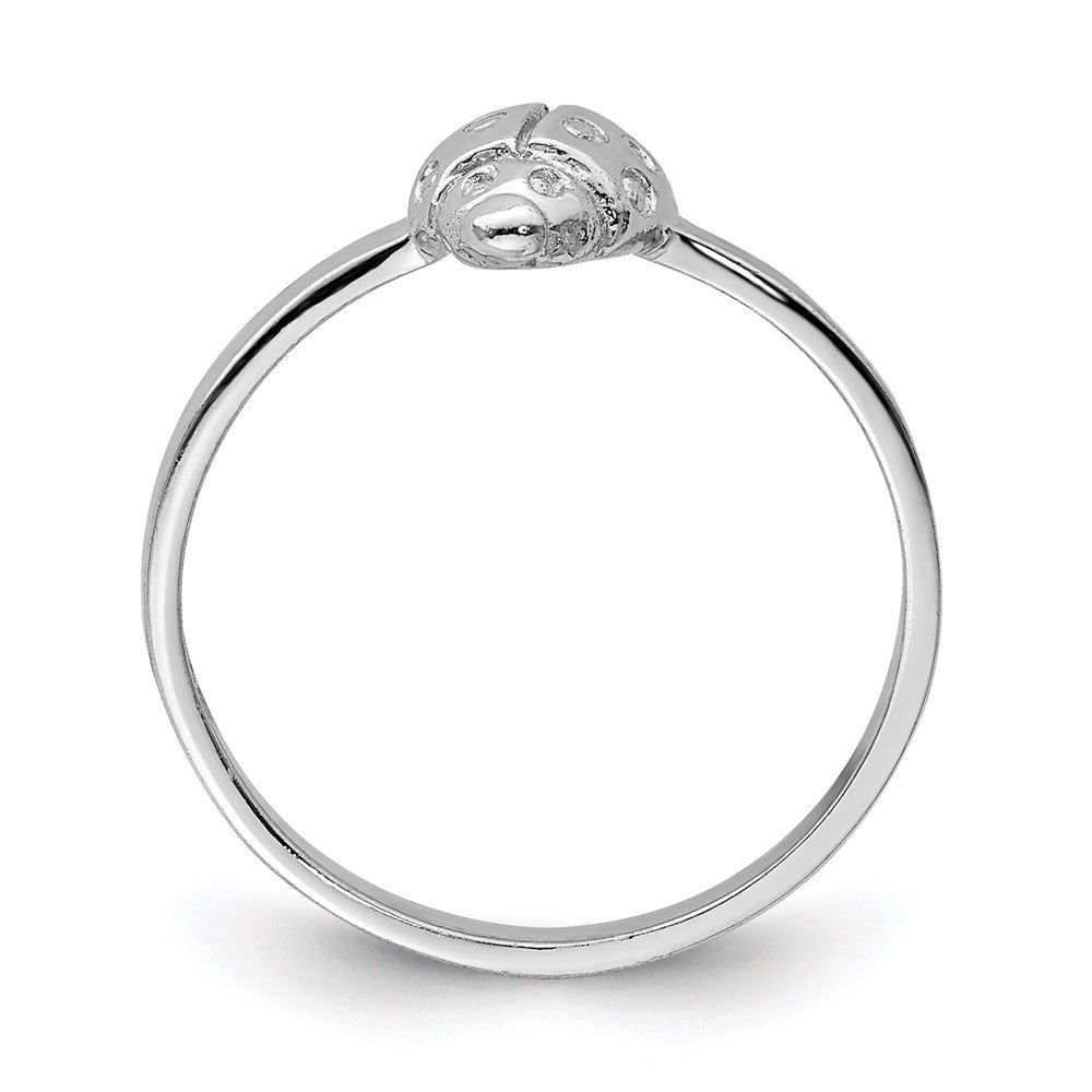 Sterling Silver Rhodium Plated Polished Ladybug Children'S Ring