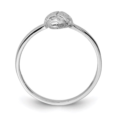 Sterling Silver Rhodium Plated Polished Ladybug Children'S Ring