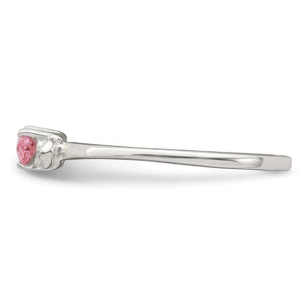 Sterling Silver Polished Pink Cz Candy Children'S Ring