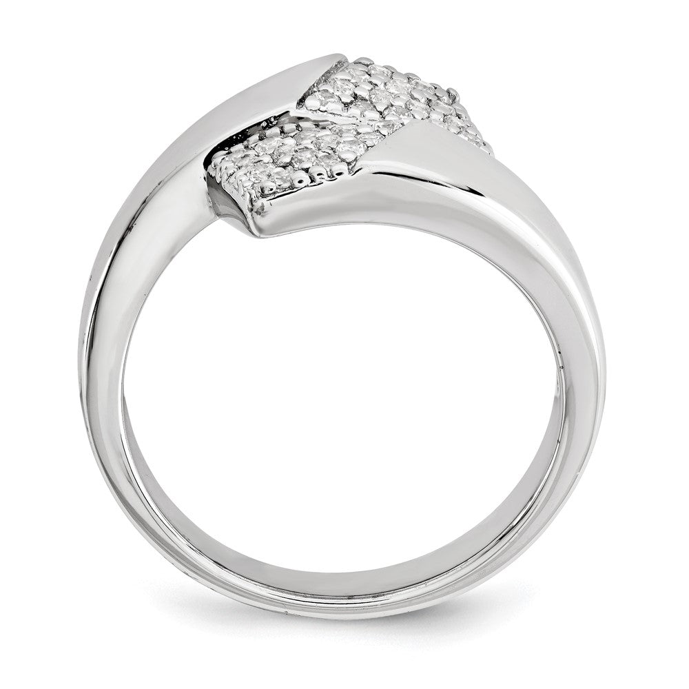 Sterling Silver Rhodium Plated Cz Ring