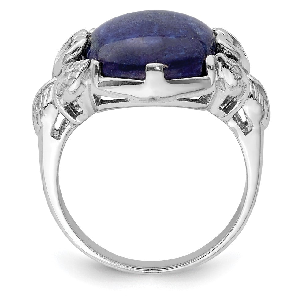 Sterling Silver Rhodium Plated Lapis Lazuli Ring