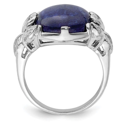Sterling Silver Rhodium Plated Lapis Lazuli Ring