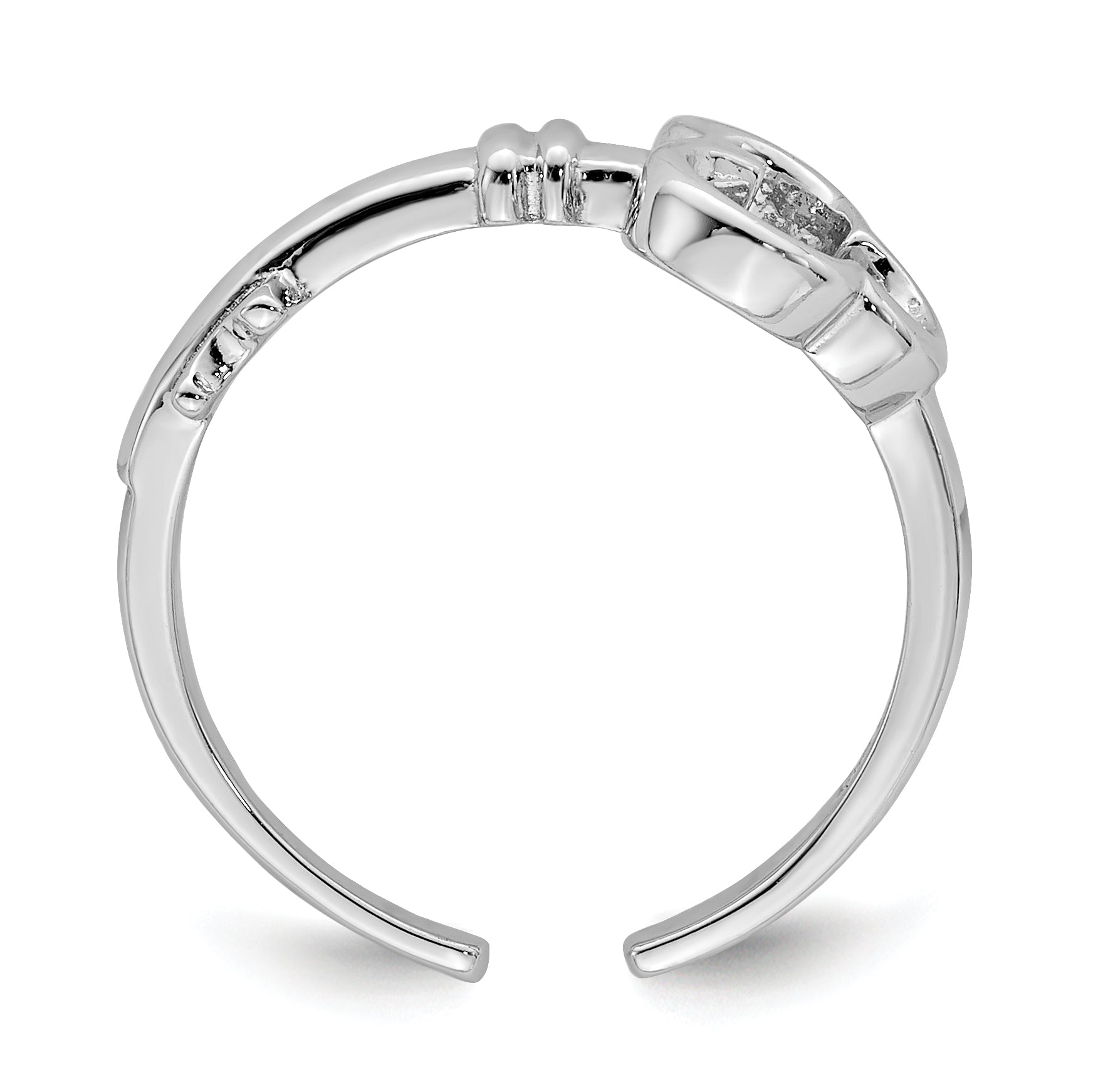 Sterling Silver Rhodium Plated Key Toe Ring