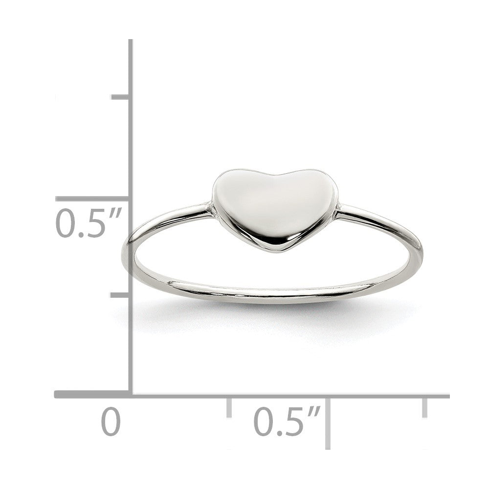 Sterling Silver Polished Heart Ring