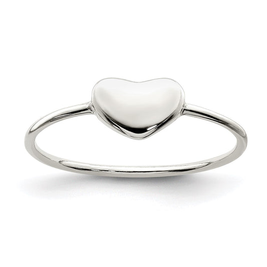 Sterling Silver Polished Heart Ring