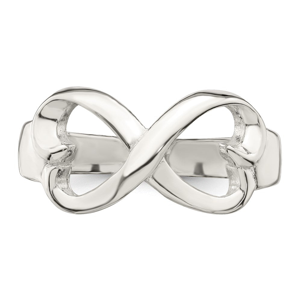Sterling Silver Polished Heart Infinity Ring