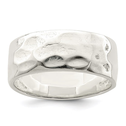 Sterling Silver Hammered Polished Ring