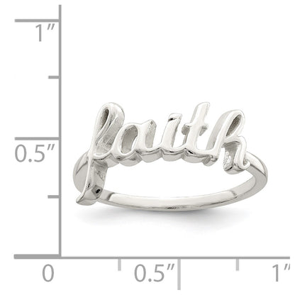 Sterling Silver Polished 'Faith' Ring