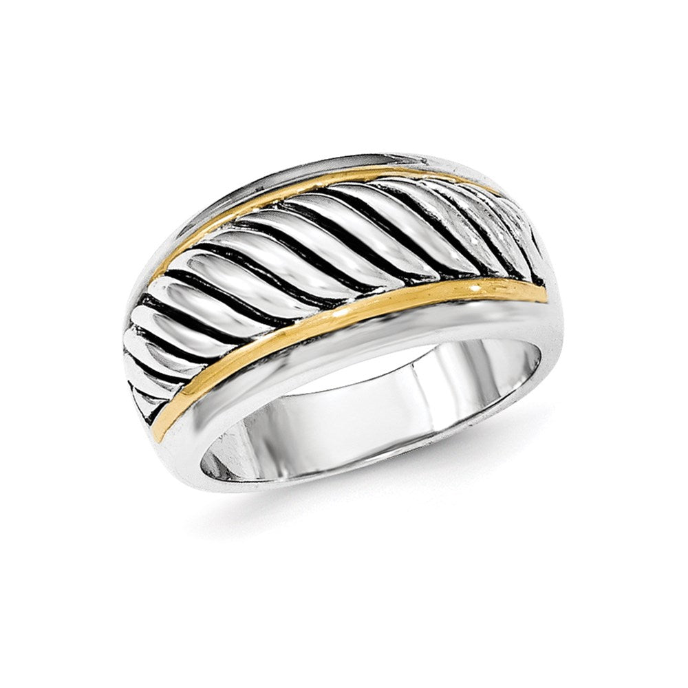 Sterling Silver Gold Tone Antiqued Ring
