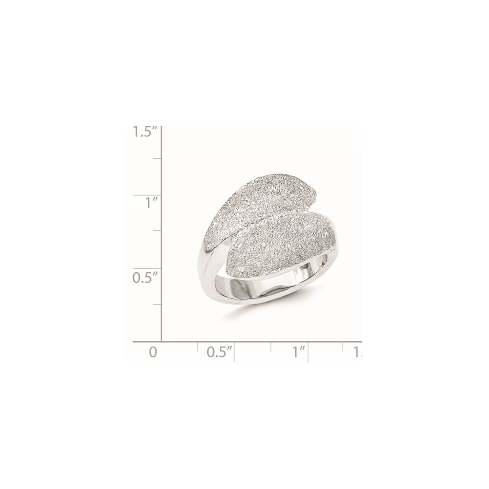 Sterling Silver Rhodium Plated Laser Cut Fancy Ring