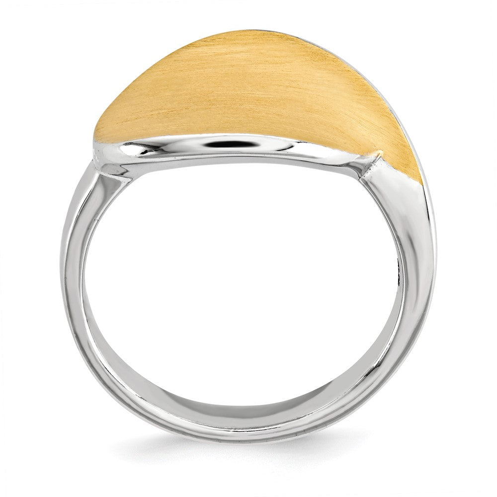 Gold Plated Sterling Silver Polished & Satin Ring