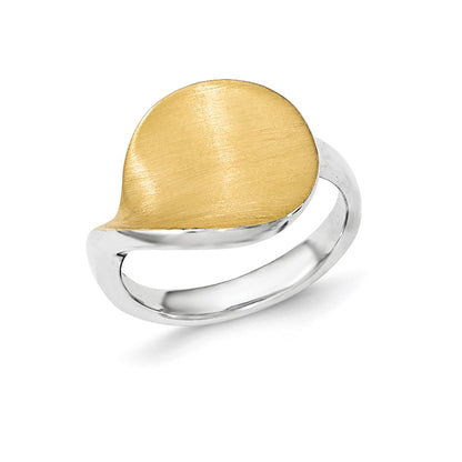 Gold Plated Sterling Silver Polished & Satin Ring